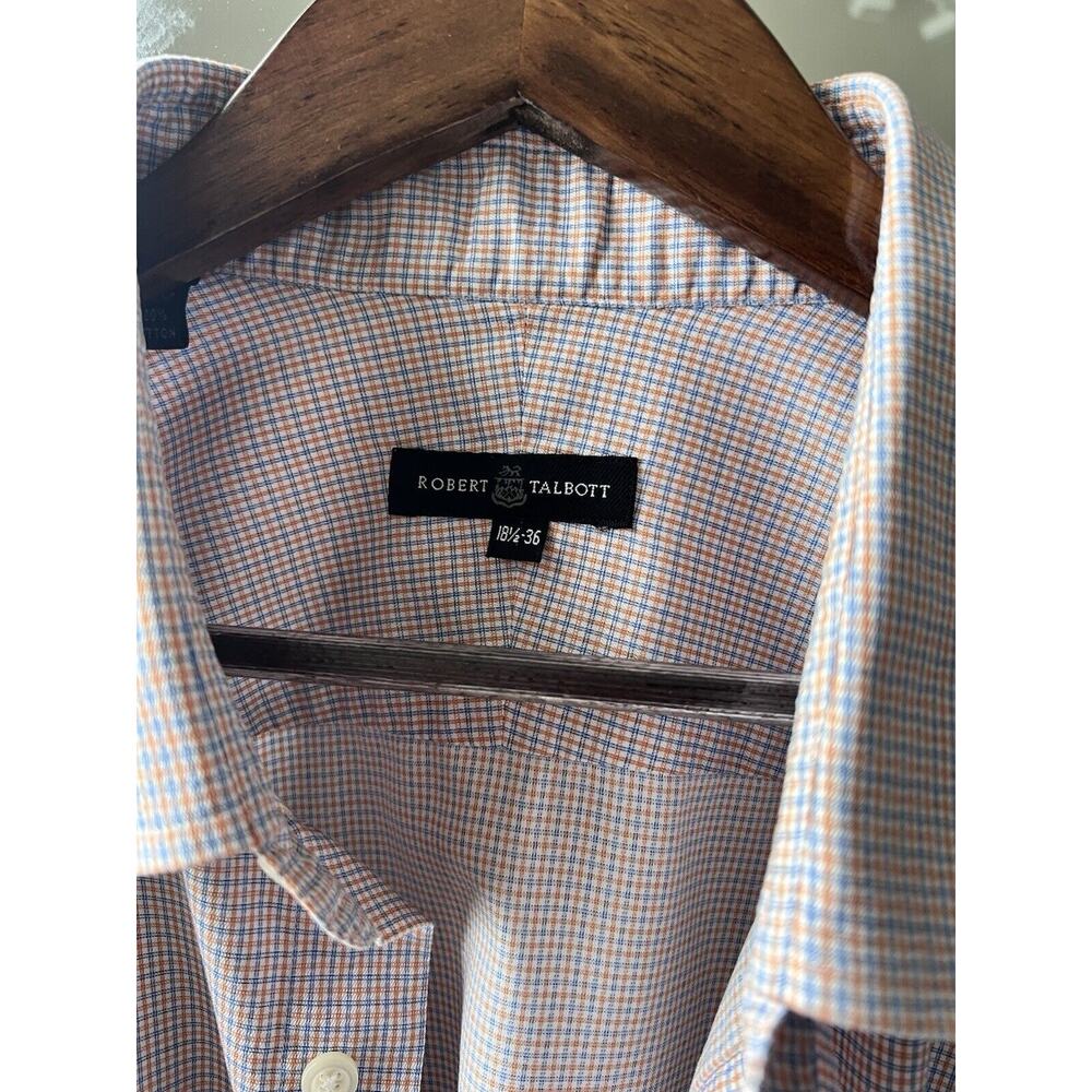 Robert Talbott Carmel Shirt Mens Size 18.5 /36 White Plaid Button Up Long Sleeve - Picture 4 of 7